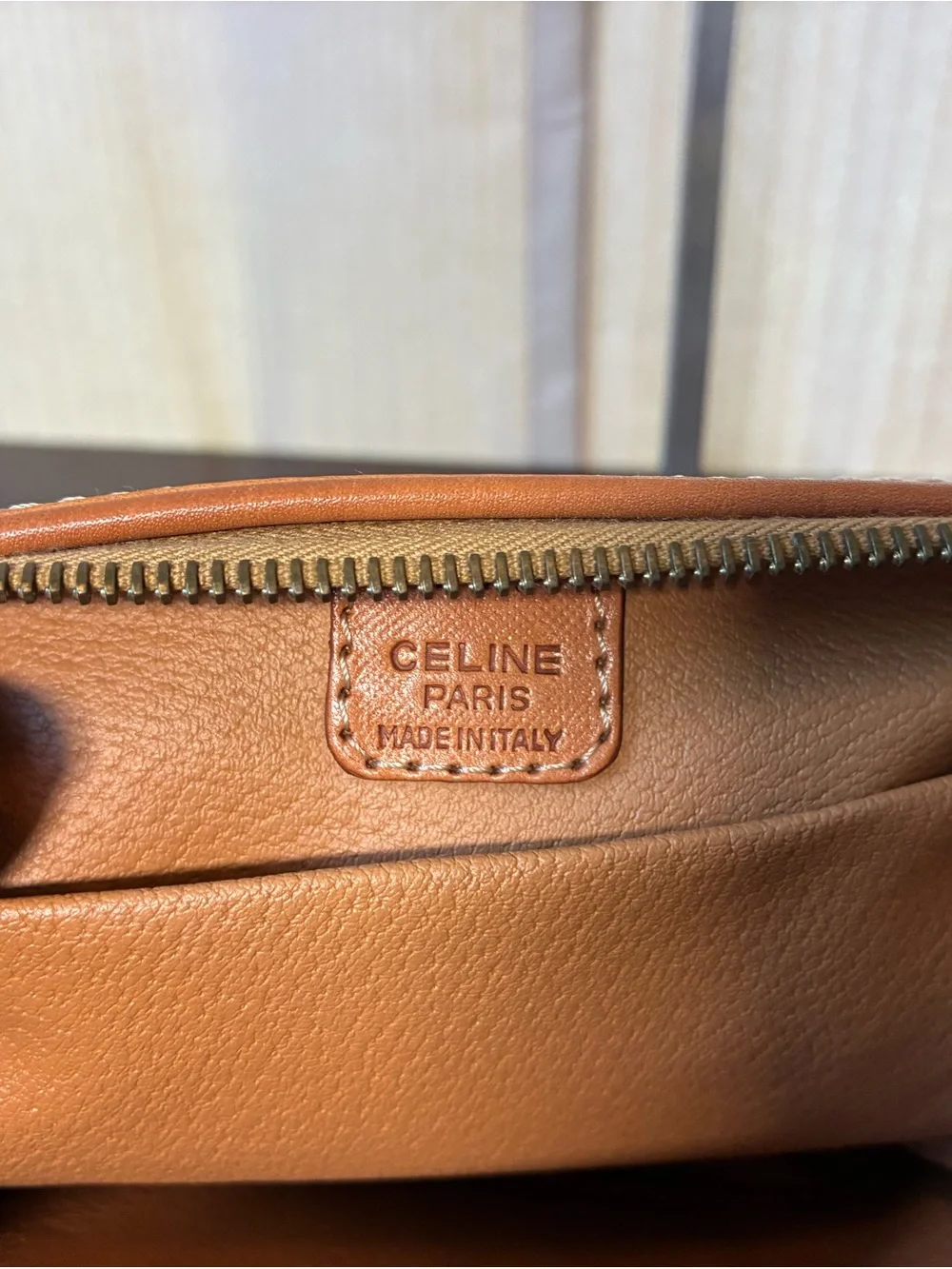Celine Beige Monogram Pouch